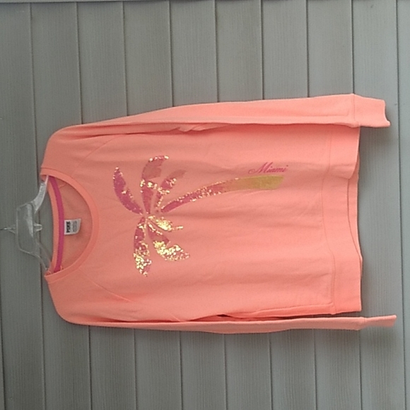 PINK Victoria's Secret Tops - Pink Victoria's Secret Top, Orange, and a Palm Tree, with Sequins, New